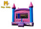 0.4mm-0.55mm PVC الوردي والأرجواني منزل ترتد نفخ القفز القلعة